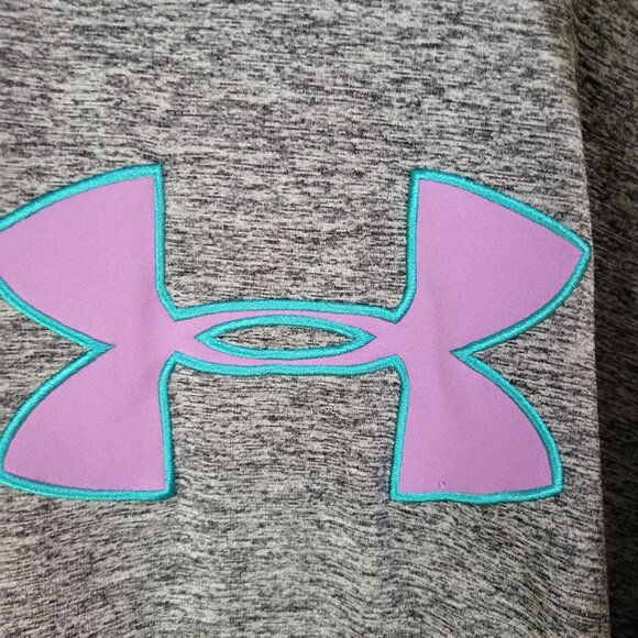 Under Armour Womens LG Pullover Hoodie Sweatshirt Gray Purple Athleisure - Picture 3 of 6